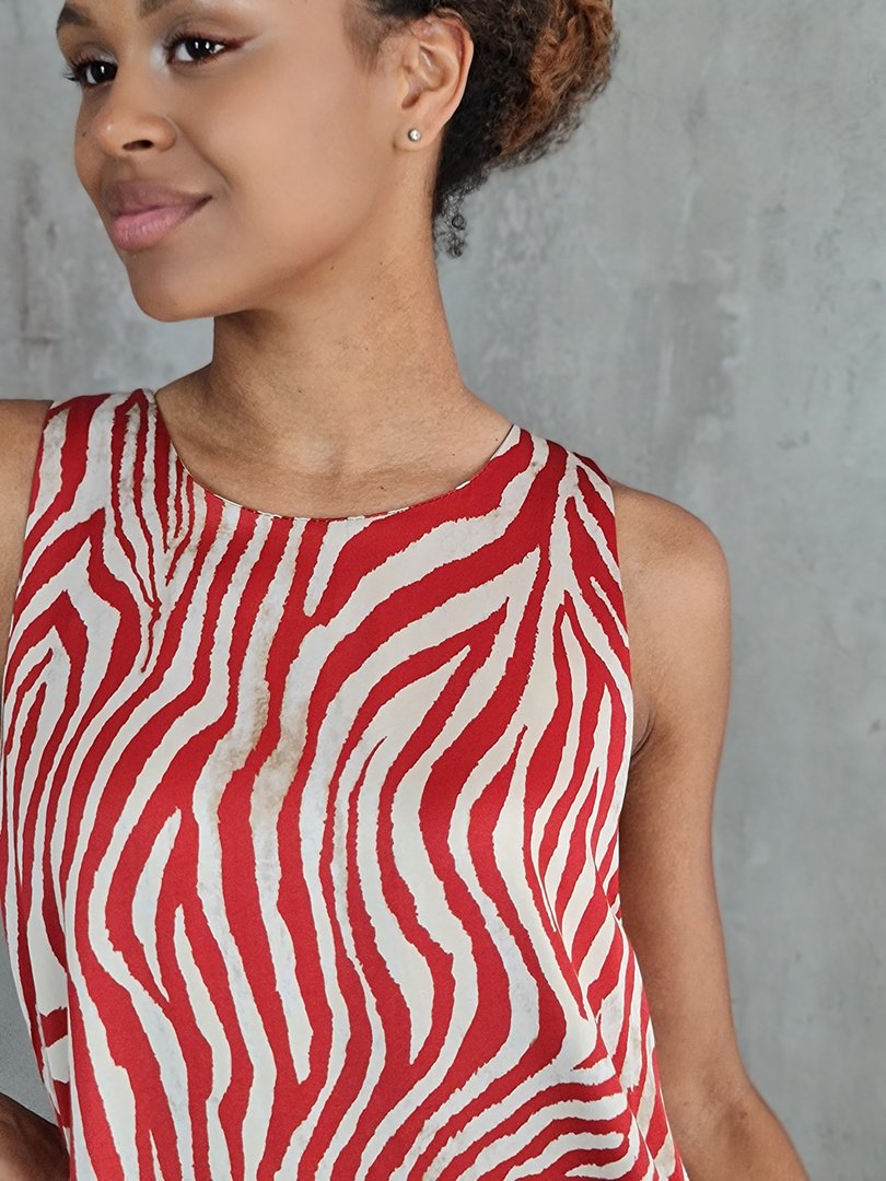 Платье STAR в полоску на резинке на спине красно-белое, фотография №5