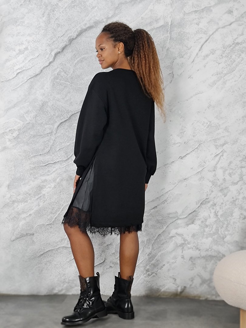 Платье Vicolo с кружевом внизу черное, фотография №5