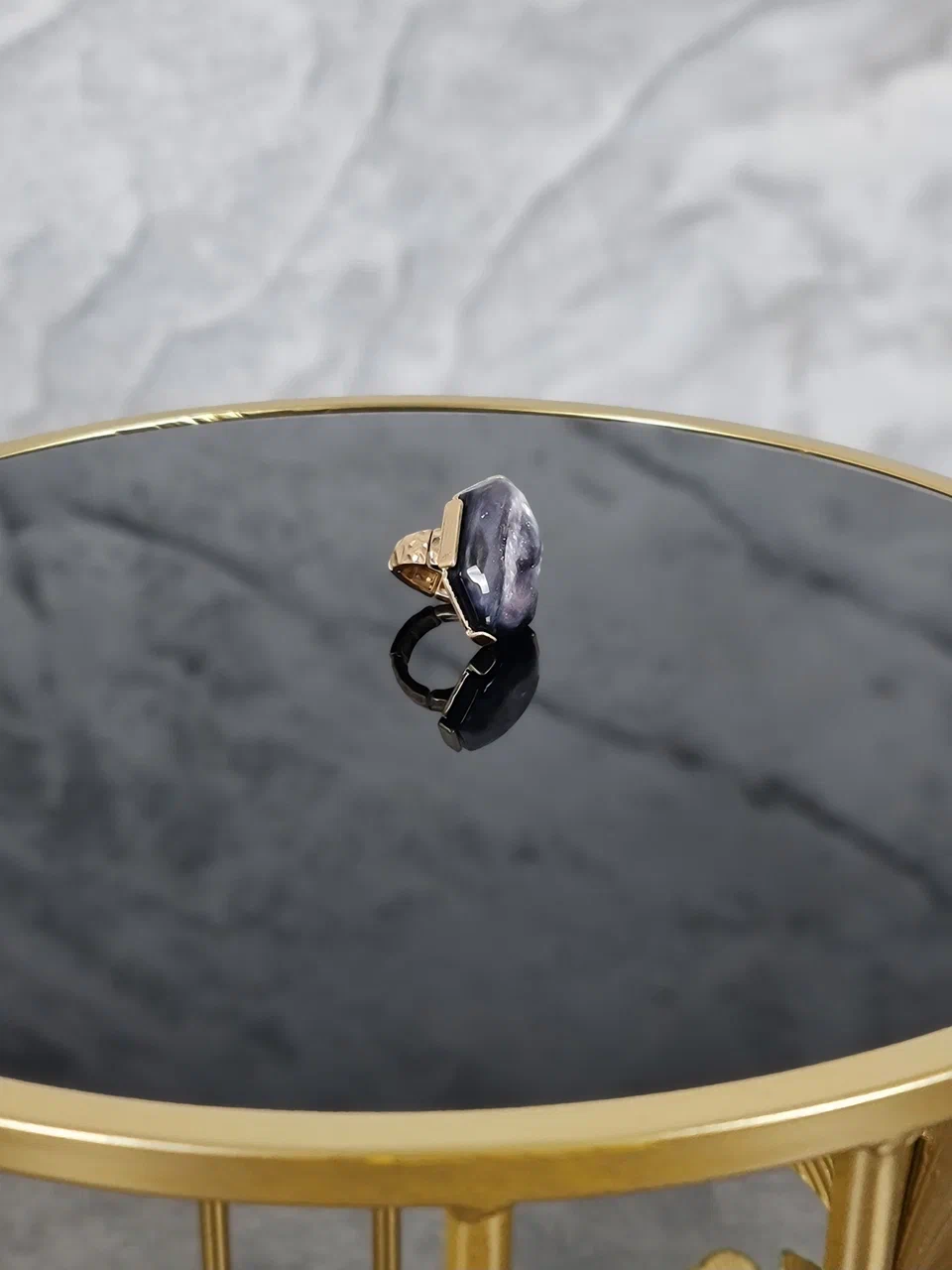 Кольцо YILI ACCESSORI с камнем фиолетовое, фотография №3