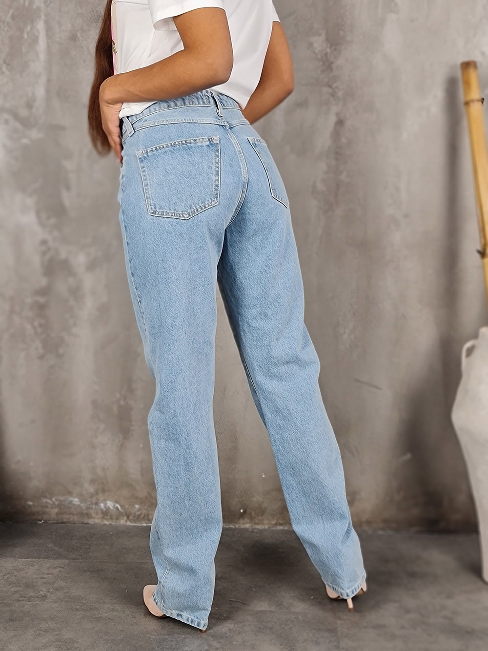 Джинсы Please с брелоком обезьянка голубые, фотография №3