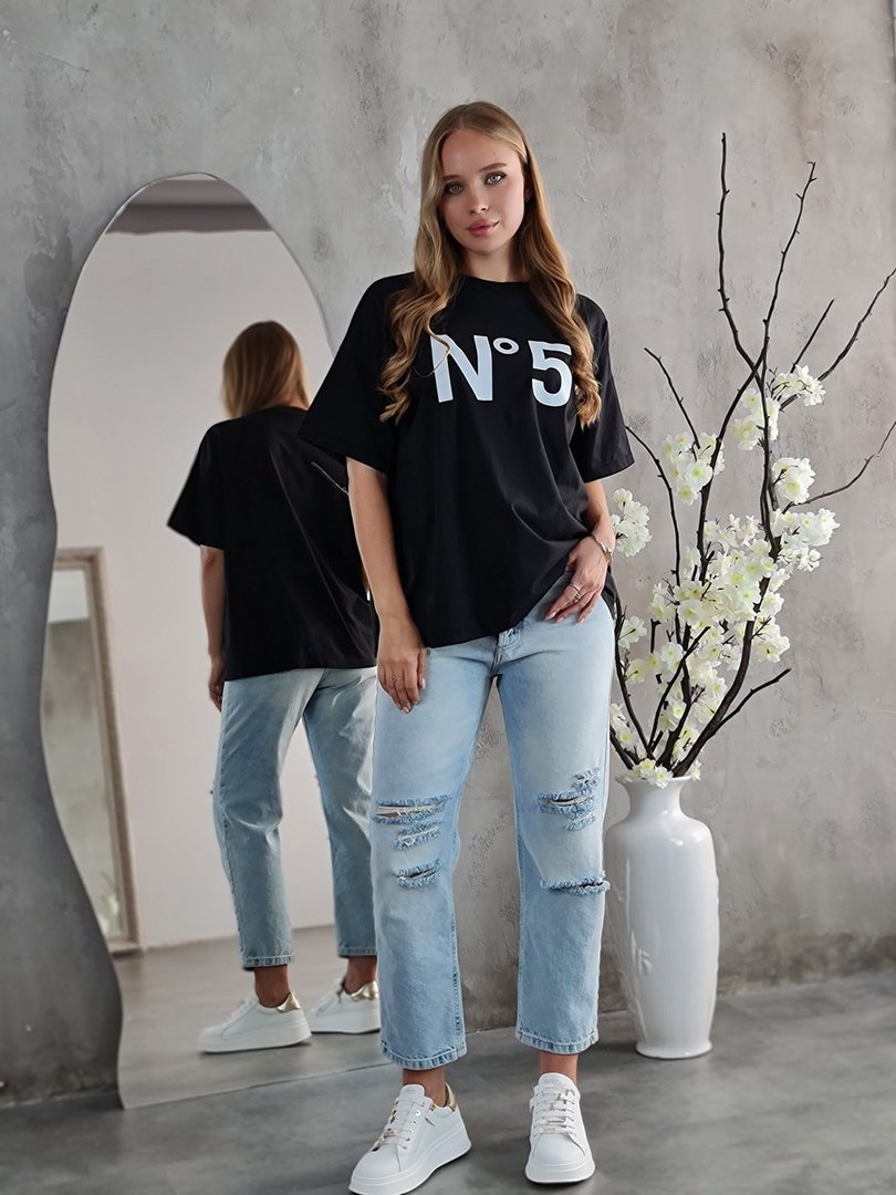 Футболка Vicolo с №5 черная, фотография №2