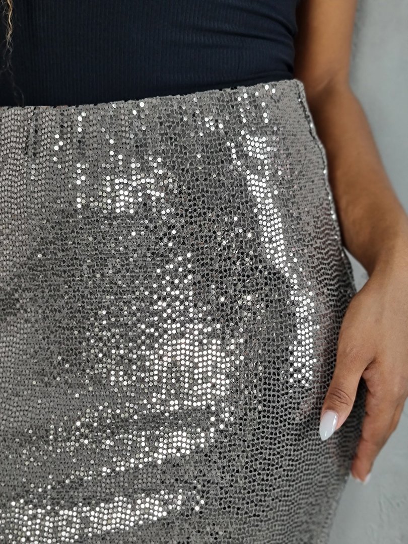Юбка-карандаш MIHO'S с блестящим покрытием золото, фотография №4