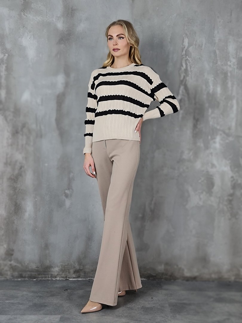 Брюки King Kong клёш классические песочные, фотография №2