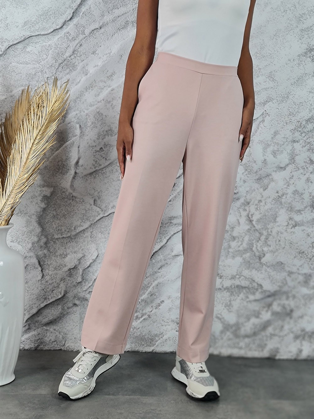 Брюки Imperial легкие на резинке пудра, фотография №1