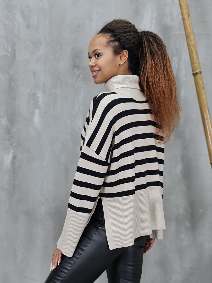 Джемпер Sevenday в полоску бежевый, фотография №2