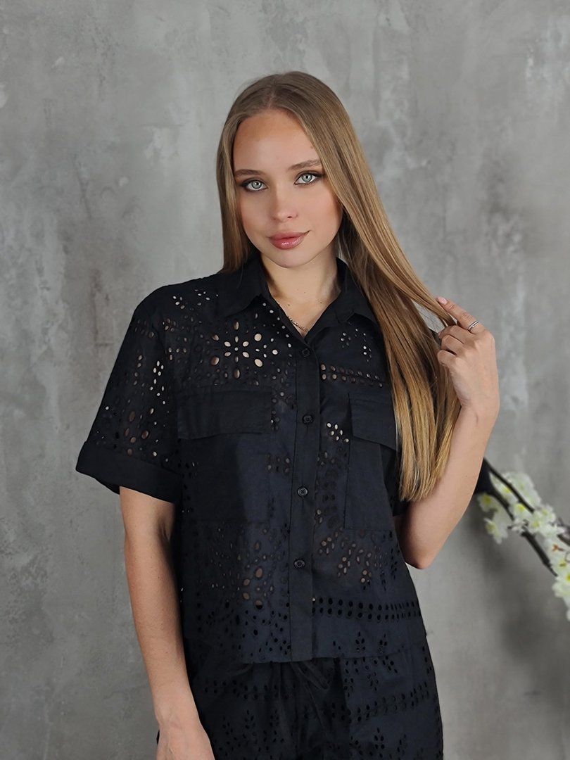 Костюм MIHO'S рубашка и брюки черный, фотография №4