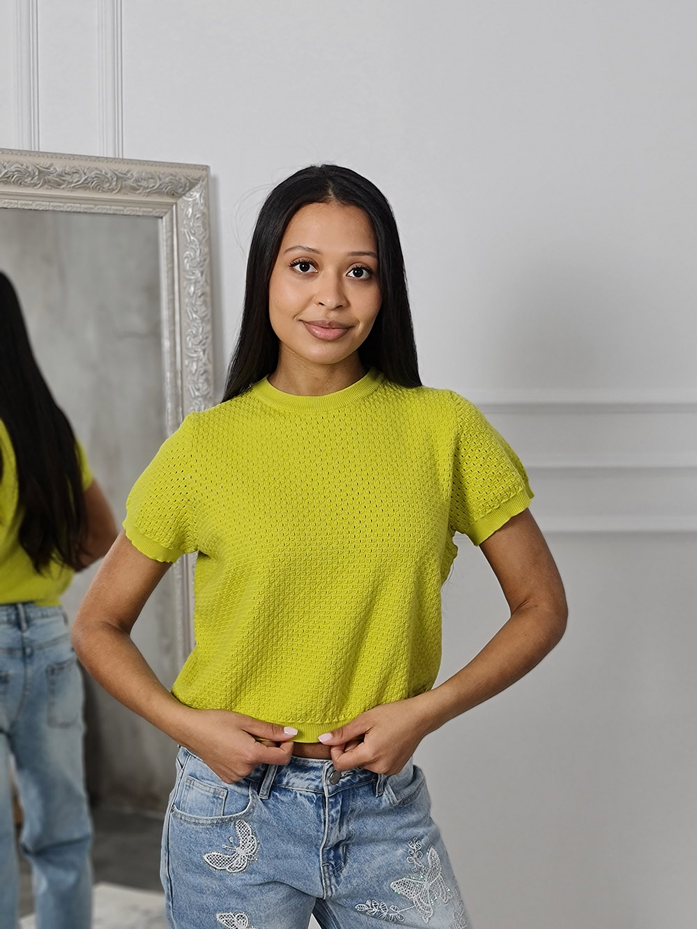 Джемпер Vicolo с перфорацией салатовый, фотография №1