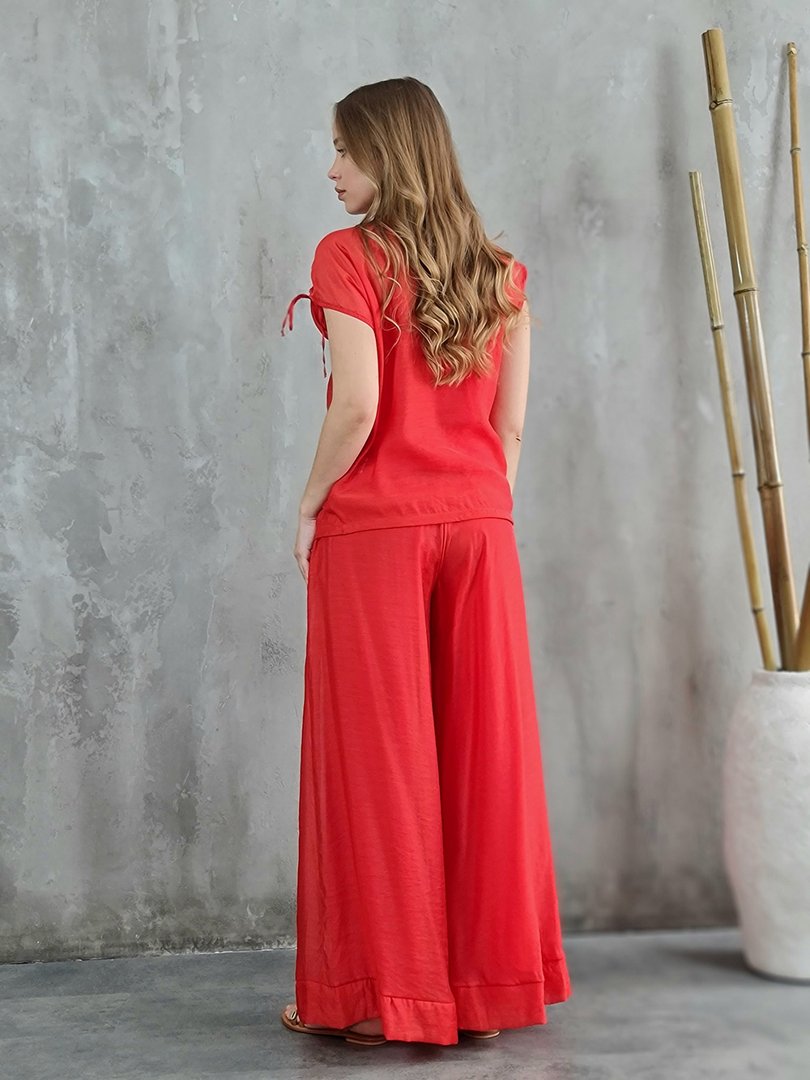 Костюм CLOTHÉ топ с завязками и брюки красный, фотография №3