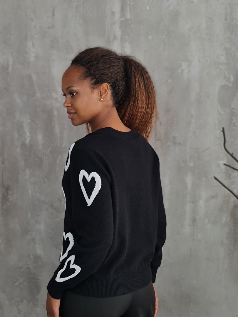 Кардиган J-Clair с сердечками черный, фотография №3