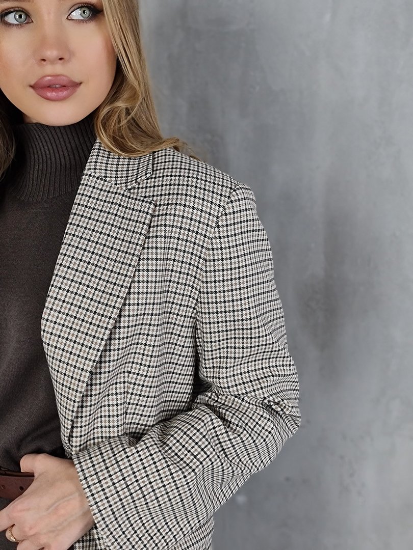 Пиджак Imperial в клетку песочный, фотография №6