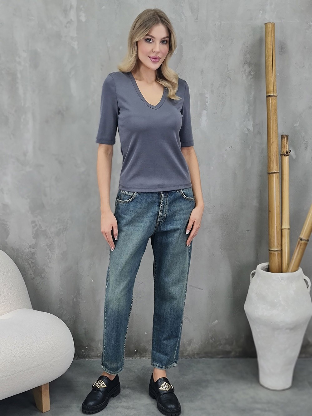 Футболка Imperial v вырез графит , фотография №2