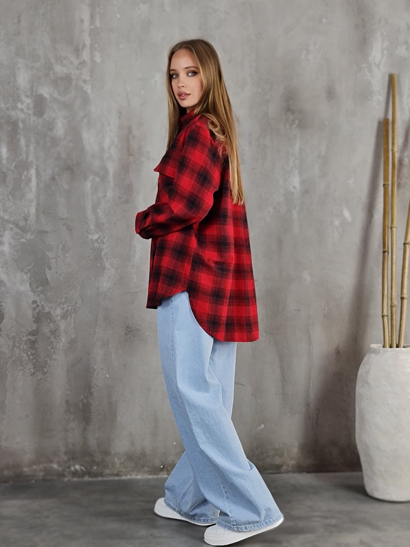 Рубашка King Kong в клетку красно-черная, фотография №3