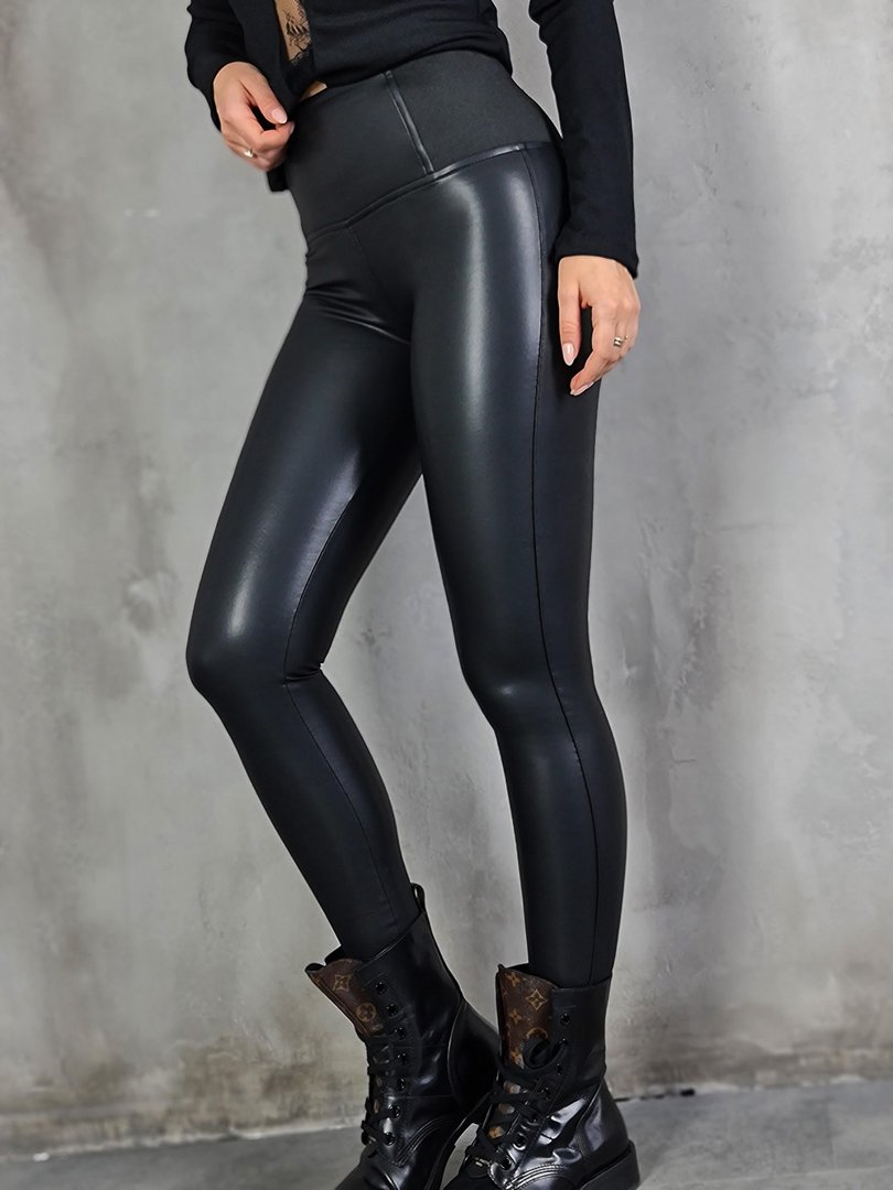 Легинсы Gondola Blu с плотными резинками на поясе чёрные, фотография №1