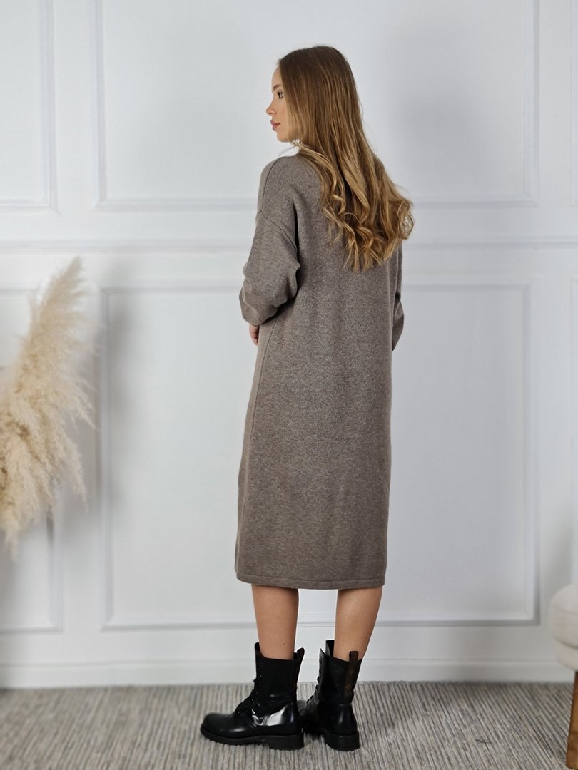 Платье J&J Couture вязаное длинное какао, фотография №2