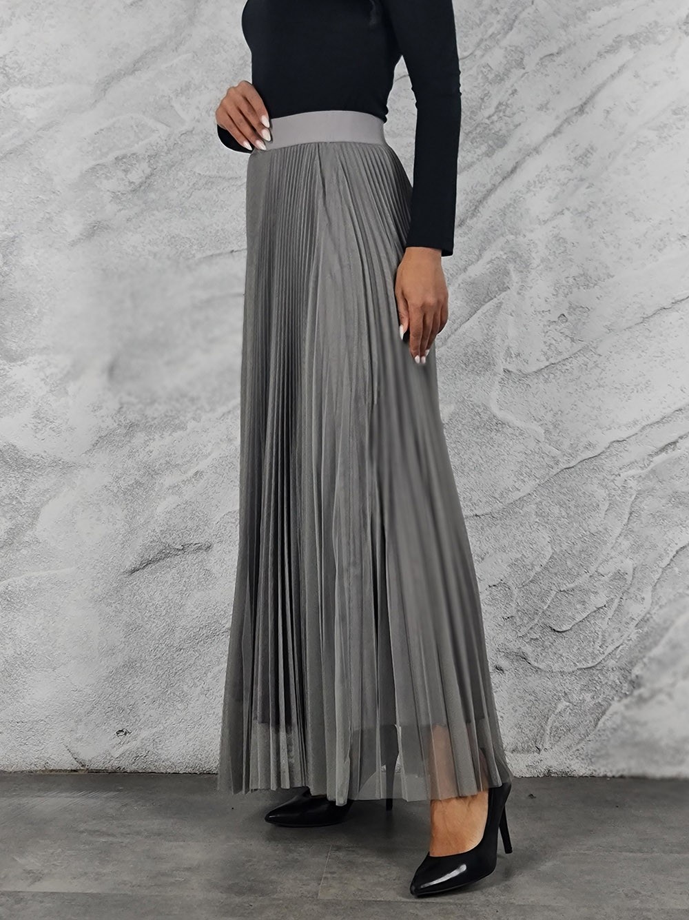 Юбка Imperial плиссе на резинке фатин серая, фотография №4