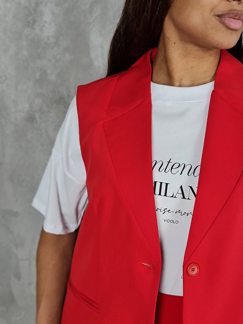 Жилетка Imperial на пуговицах красная, фотография №3