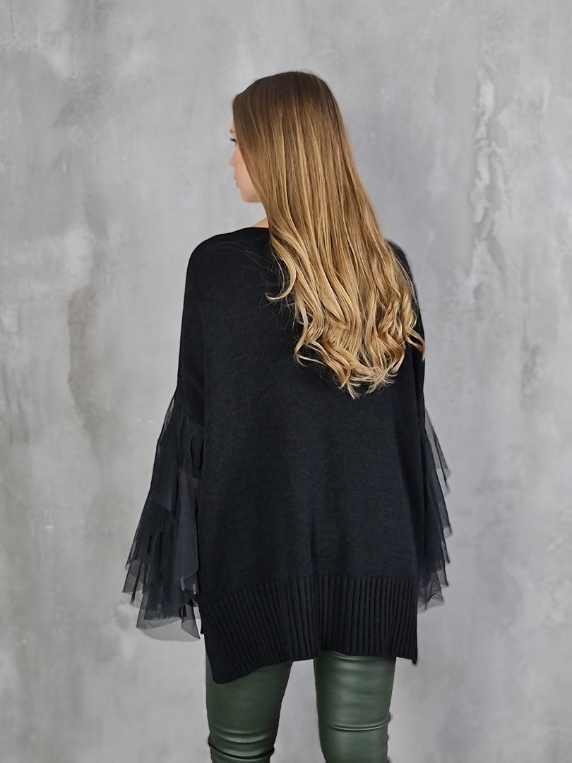 Джемпер Souvenir с сетчатыми рукавами чёрный, фотография №6