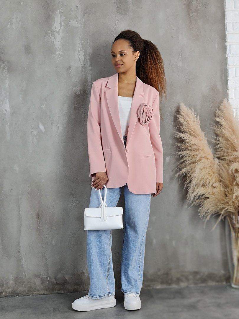 Пиджак Vicolo с брошью розой пудра, фотография №2