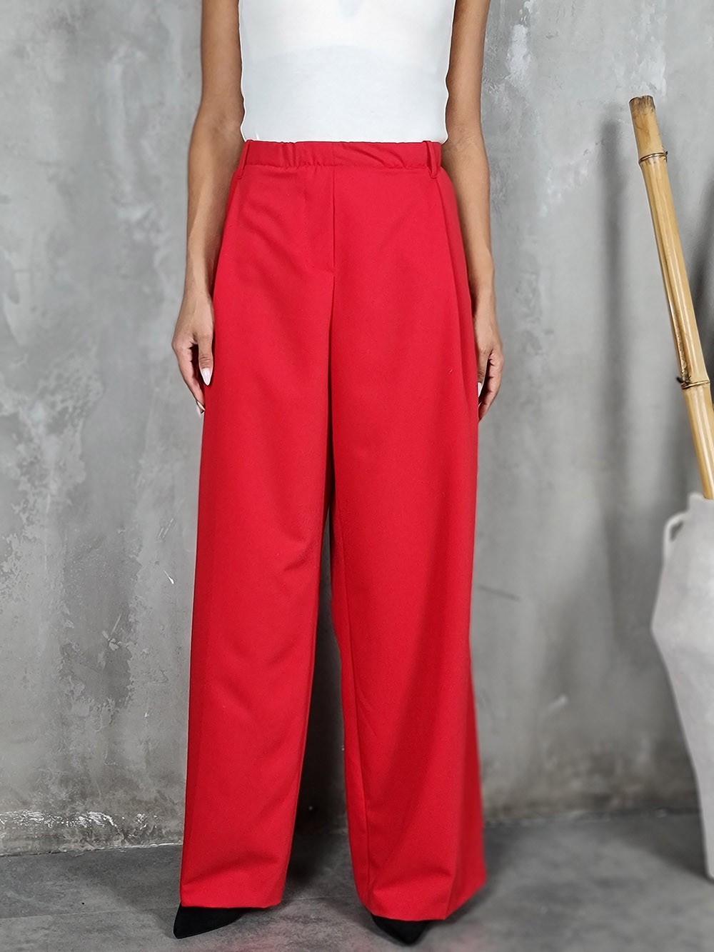 Брюки Imperial на резинке красные , фотография №1