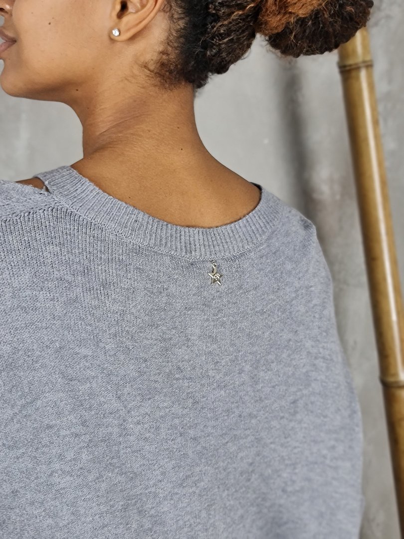 Джемпер Souvenir с вырезами на груди серый, фотография №4