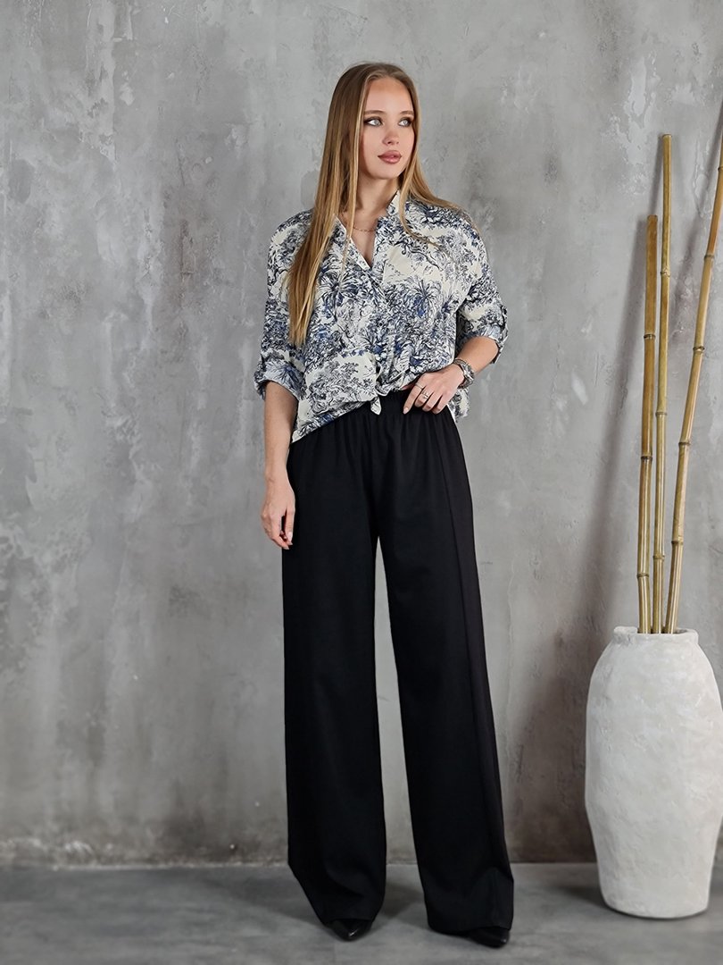 Брюки Imperial свободные пунто-милано черные, фотография №2