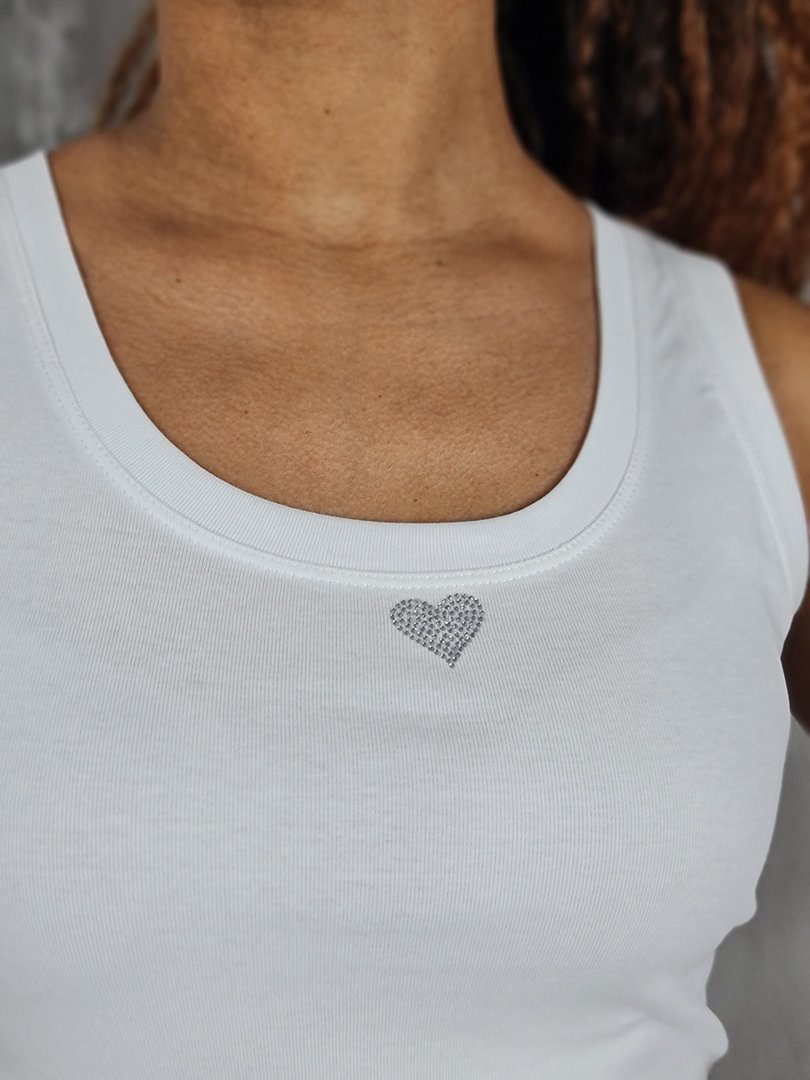 Топ Miss Kiss с маленьким сердечком на груди белый, фотография №4