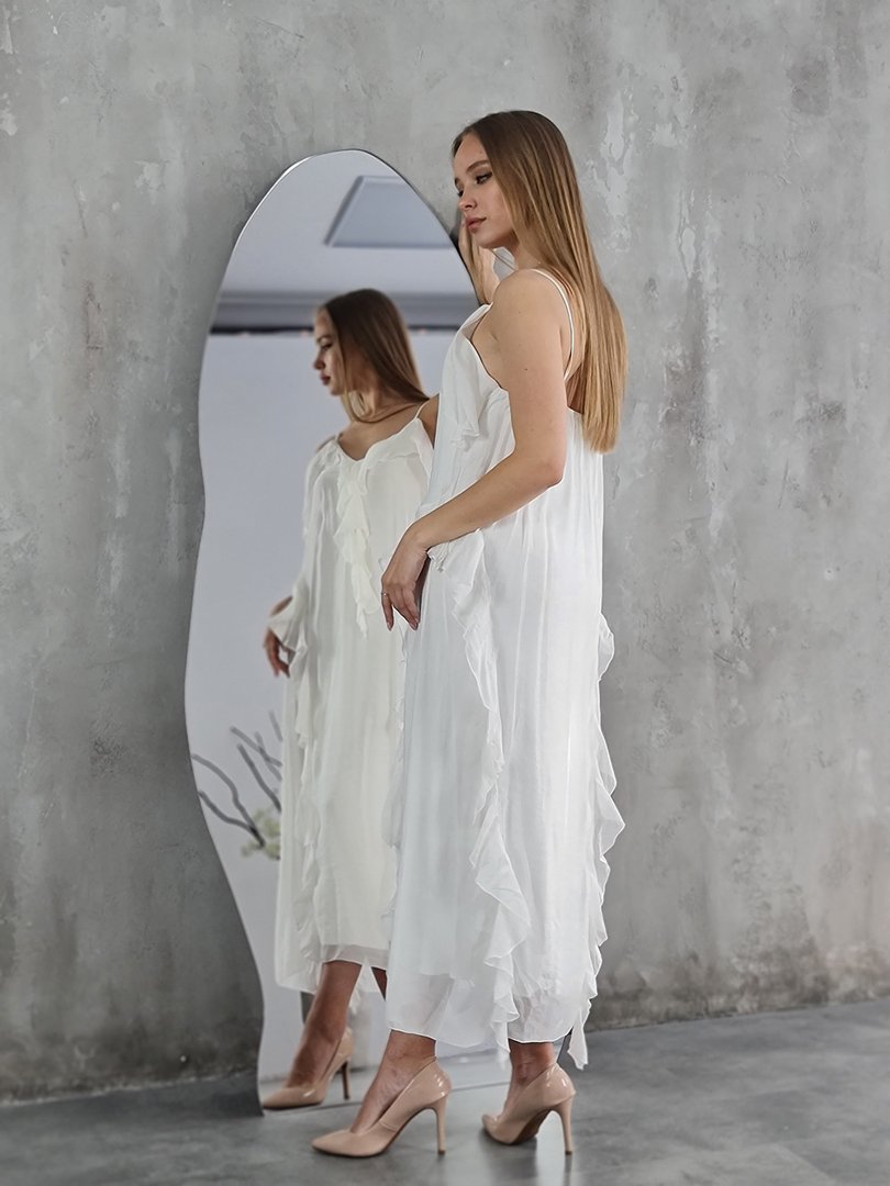 Платье CLOTHÉ с рюшами молочное, фотография №2