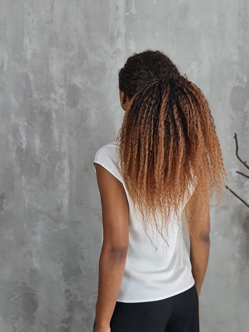 Топ Imperial атласный без рукавов молочный, фотография №2