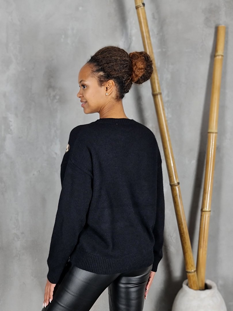 Джемпер Y Two с принтом "звезды" черный, фотография №2