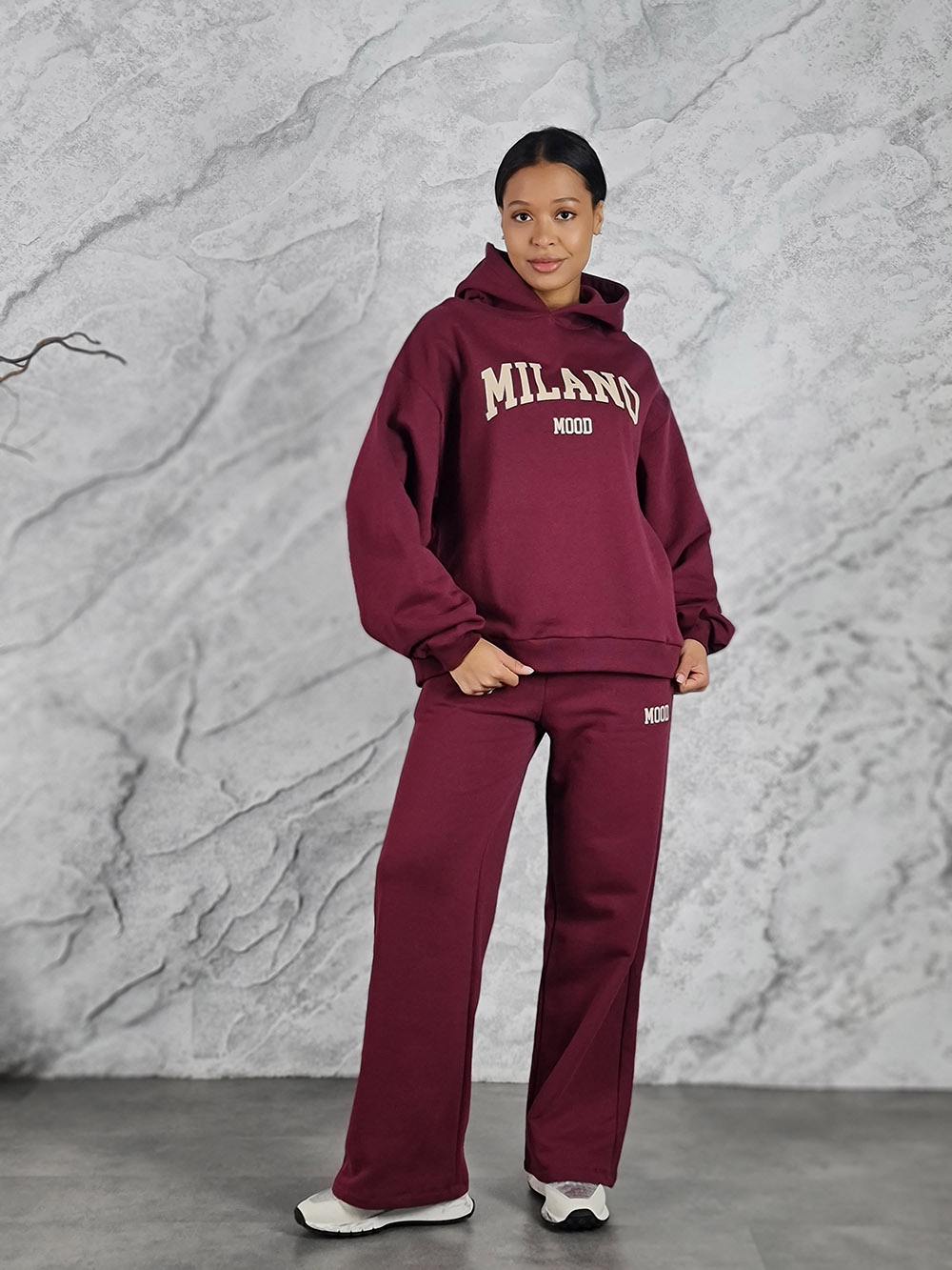 Костюм Barbara Alvisi с принтом "MILANO" винный, фотография №1