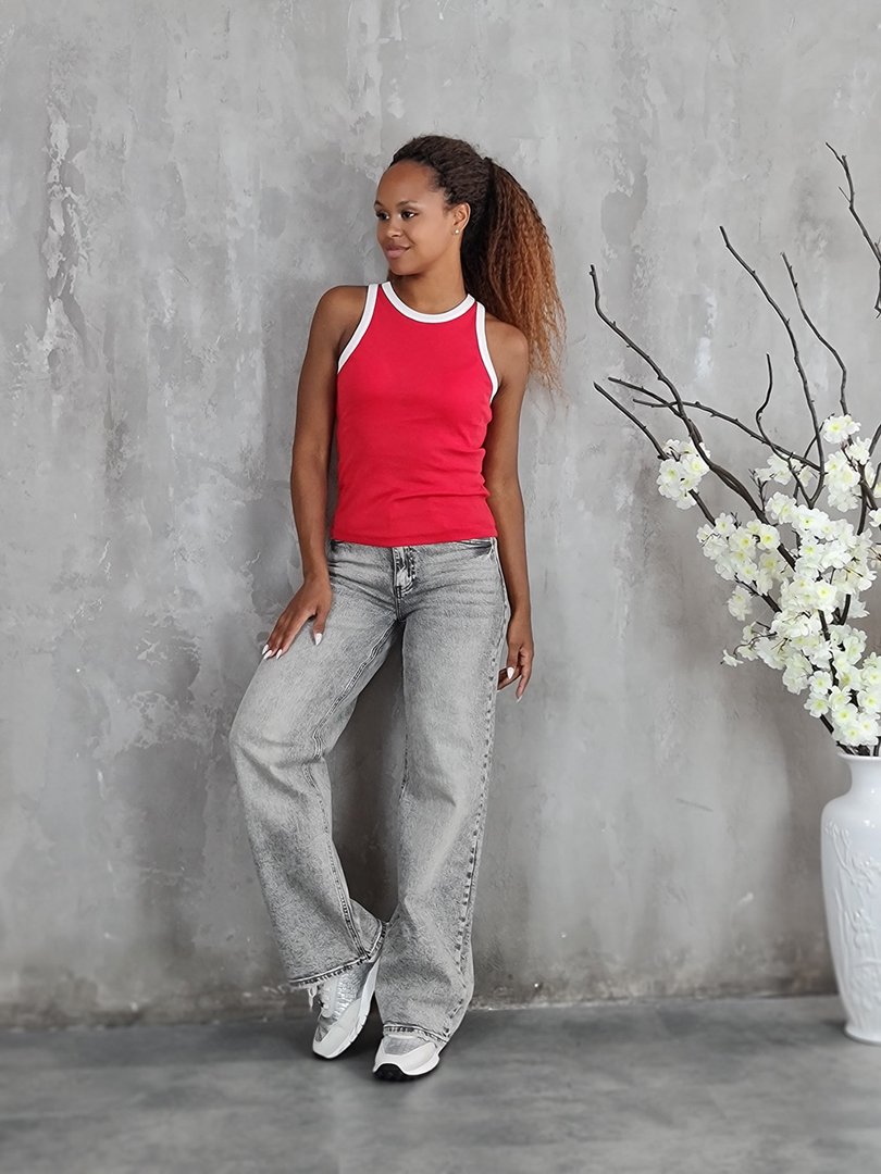 Топ Vicolo с белыми бретелями красный, фотография №2