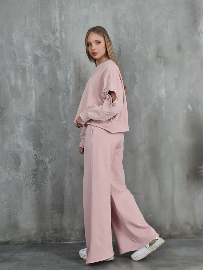 Свитшот Miho's с дырочками на рукавах пудровый, фотография №3