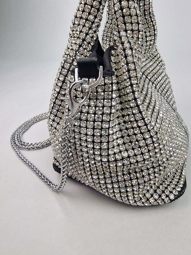 Сумка Magic bags с россыпью камней серебряная , фотография №6