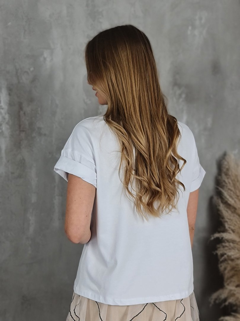 Футболка Y.Two с песочной монро белая, фотография №3