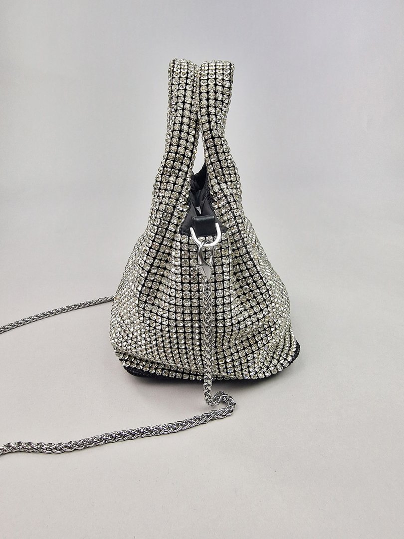 Сумка Magic bags с россыпью камней серебряная , фотография №5