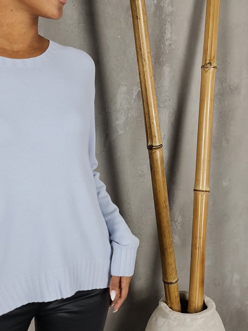 Джемпер Kontatto сверху и снизу в рубчик голубой, фотография №2