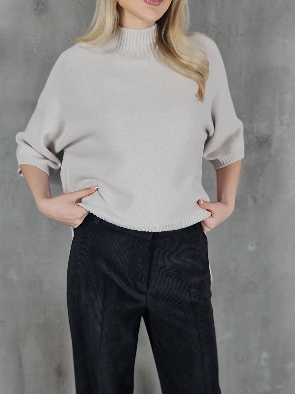 Imperial брюки вельветовые на молнии черные, фотография №2