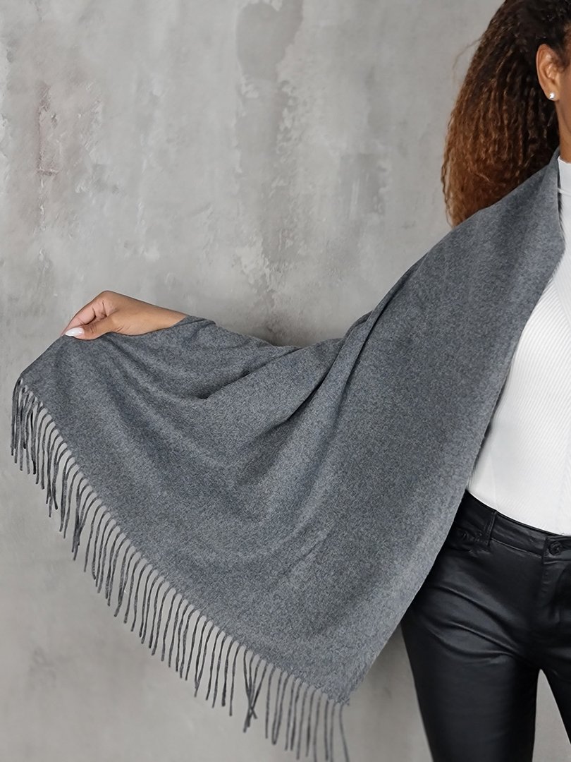 Палантин Grace кашемировый темно-серый , фотография №2
