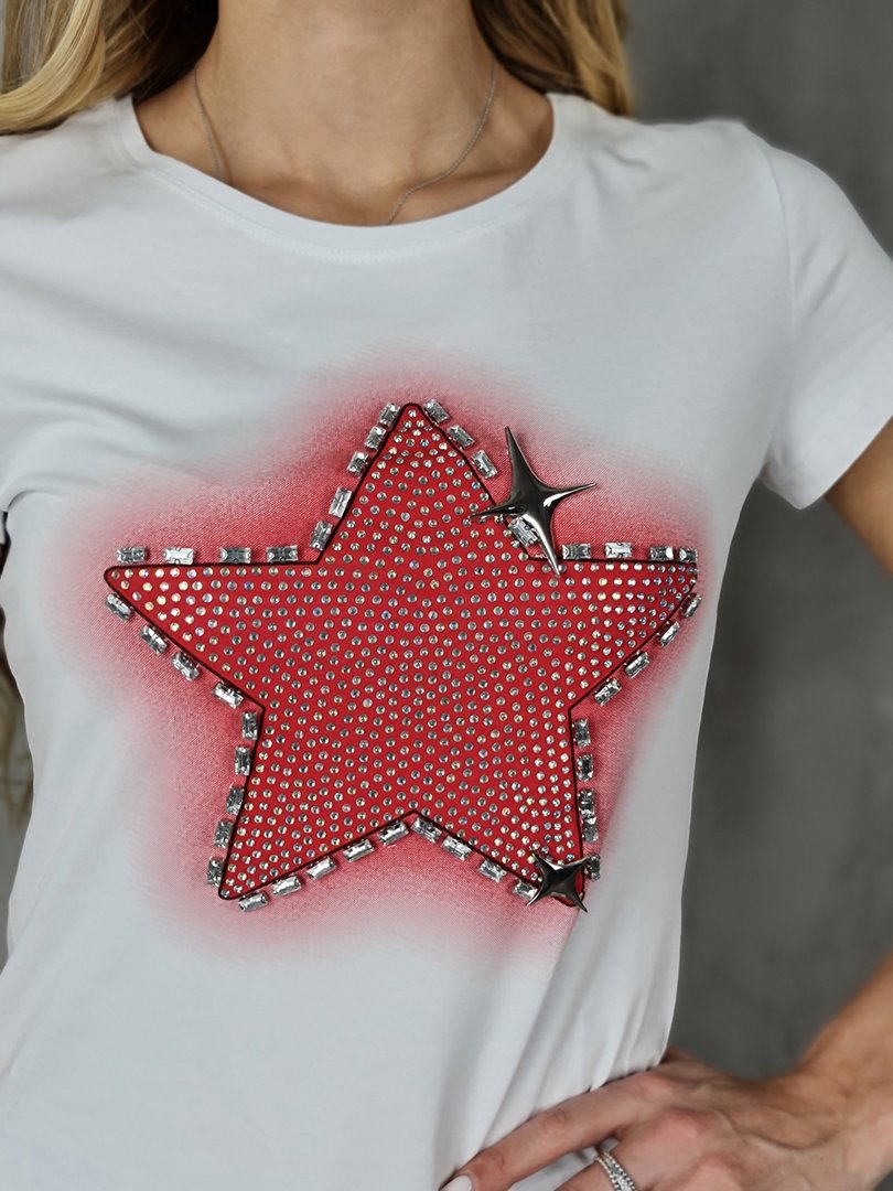 Футболка Monte Cervino с большой звездой белая, фотография №3