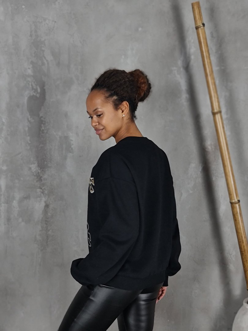 Джемпер Y Two с принтом "цветы" черный, фотография №3