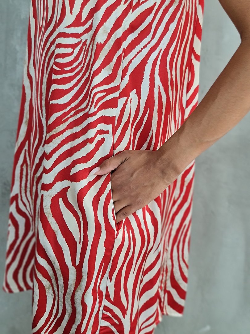 Платье STAR в полоску на резинке на спине красно-белое, фотография №4