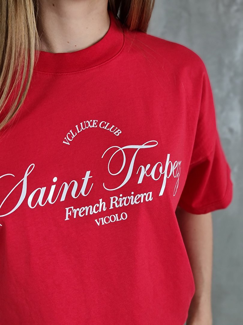 Футболка Vicolo надпись Сан Тропе красная, фотография №4