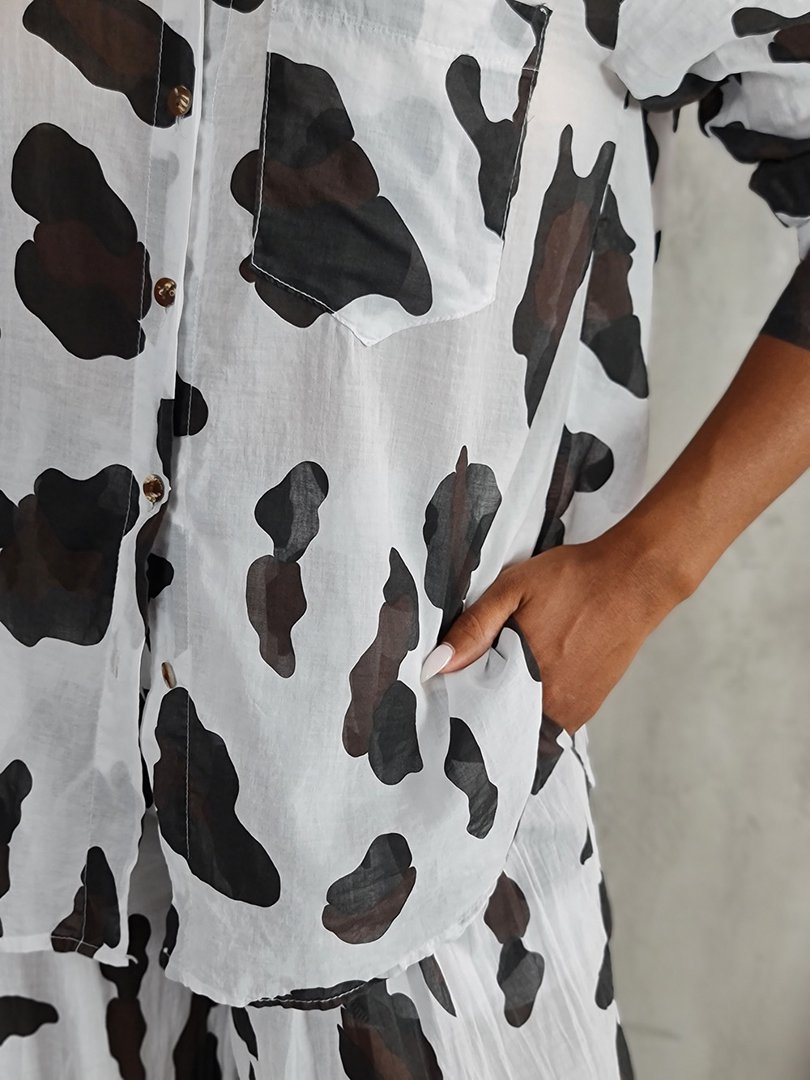 Костюм LUMINA рубашка и брюки черно-белый, фотография №5