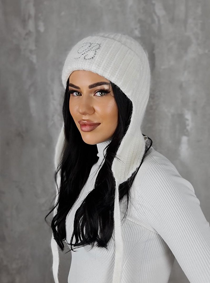 Шапка-ушанка Blanca "В" белая, фотография №1