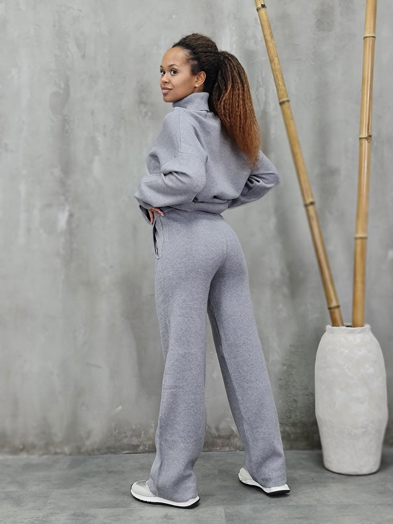 Костюм Melany удлиненный джемпер и брюки серый , фотография №2