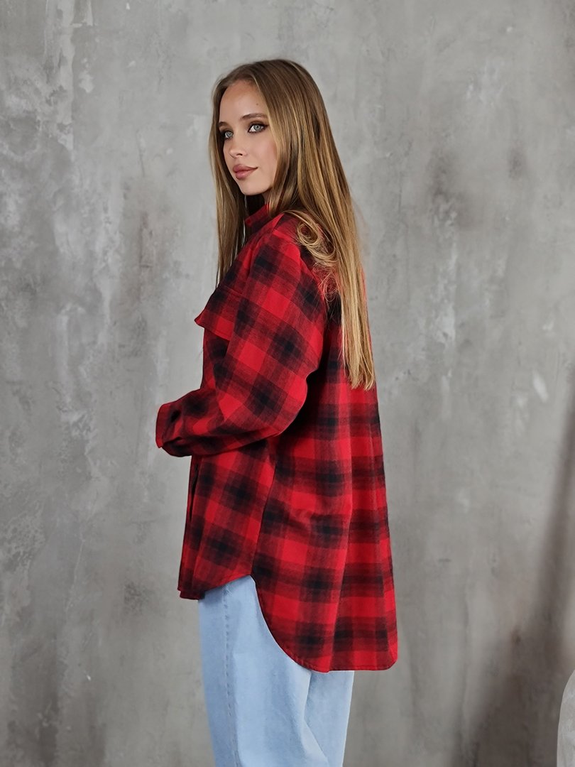 Рубашка King Kong в клетку красно-черная, фотография №4