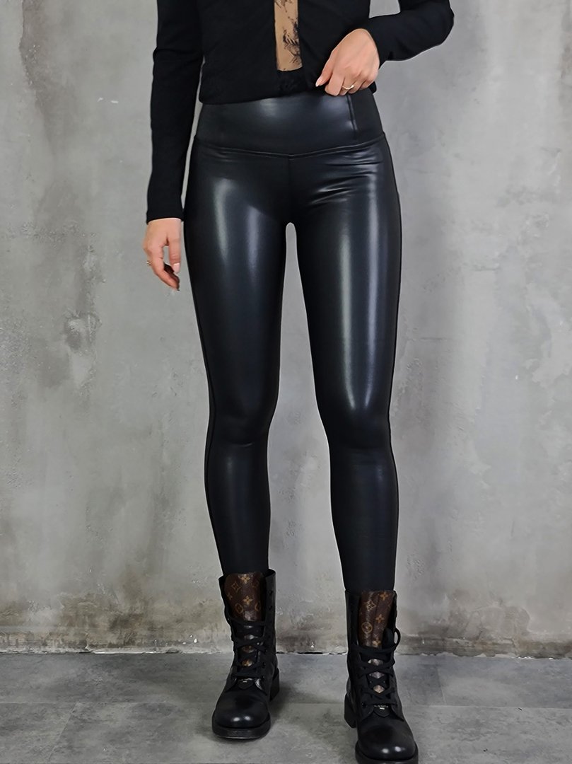 Легинсы Gondola Blu с плотными резинками на поясе чёрные, фотография №2