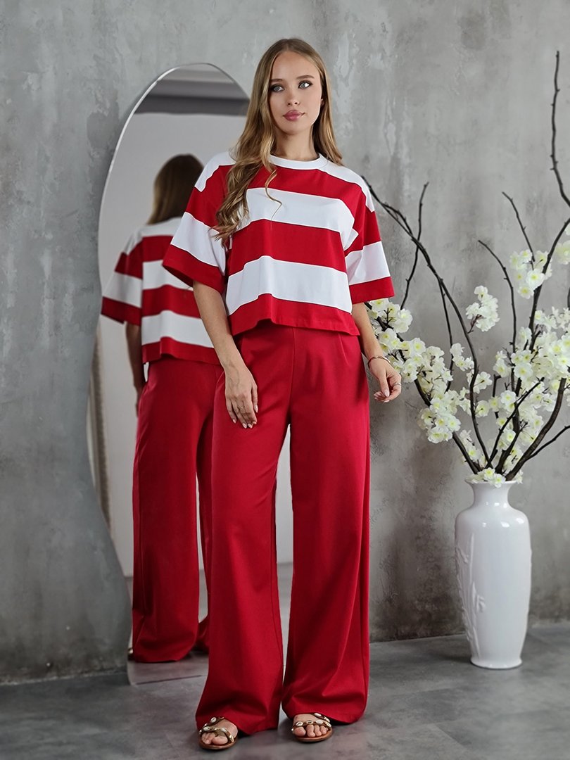 Футболка Imperial в красную полоску белая, фотография №2