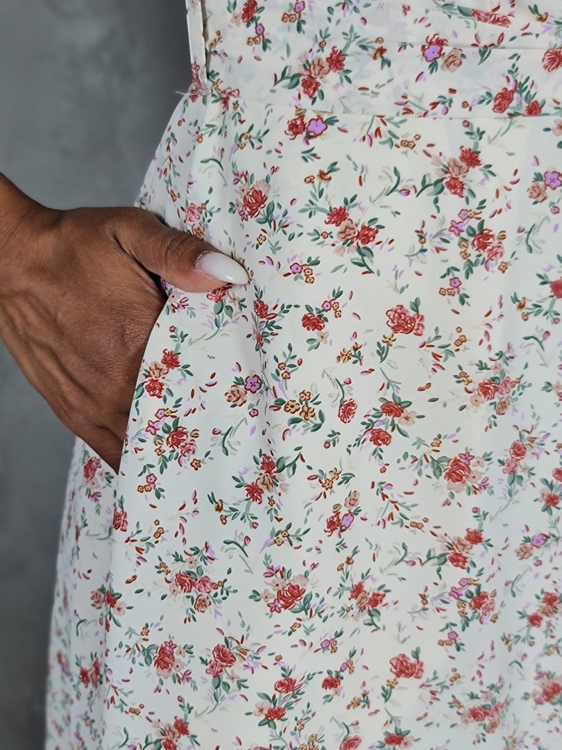 Платье li.fe style с принтом цветочков молочное, фотография №6