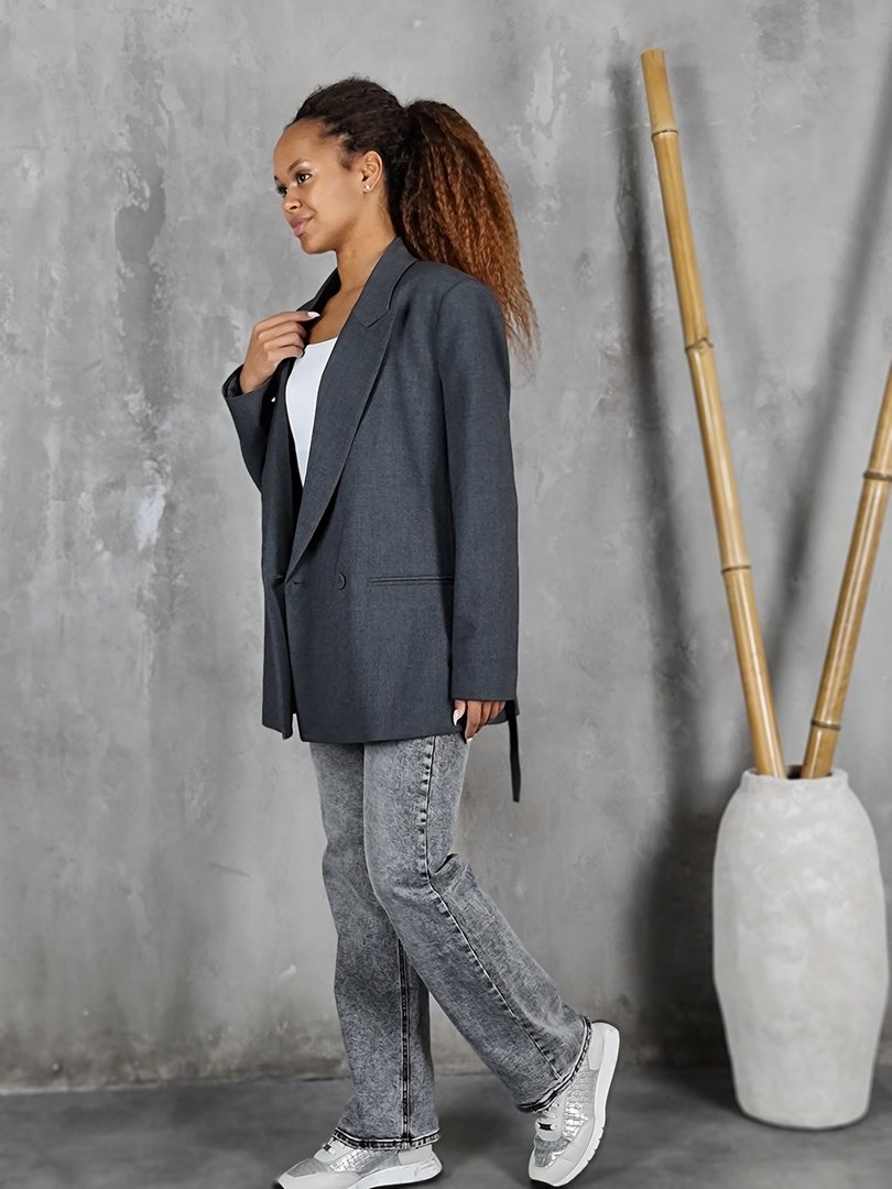 Пиджак Imperial на двух пуговицах с карманами серый, фотография №2